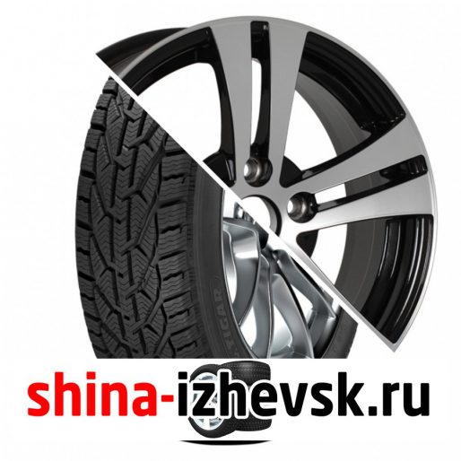 Колесо в сборе Tigar Winter 185/60 R15 T 88 + NEO 540 6xR15 5×100 ET40 DIA57.1 Глянцевый черный с полированной лицевой частью в Ижевске